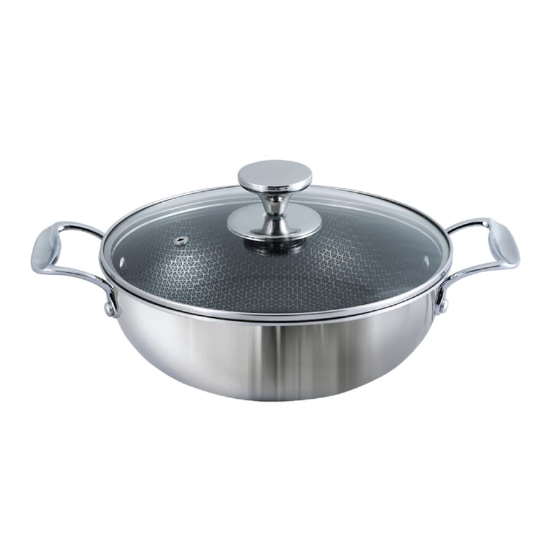Picture of Kiam Tri Ply Honeycomb Stainless Steel Karai 32CM INDUCTION BOTTOM(Multicolor)