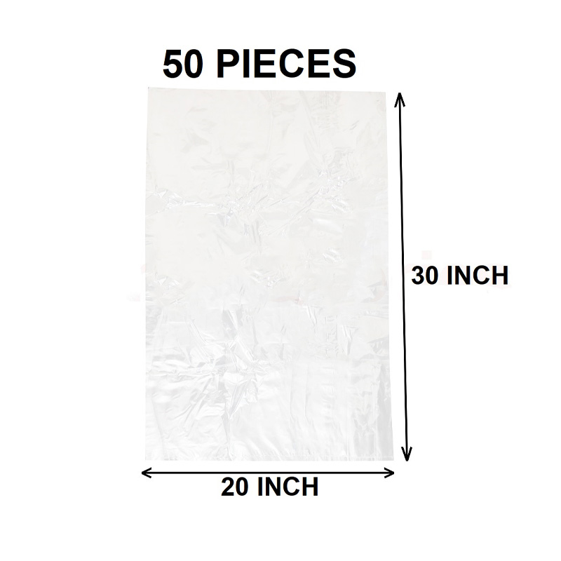 Picture of Clear (30" X20") 50PCS Trash Bag / Poly Bag / Garbage Bag / Moyla Felar Bag / Polibag(Multicolor)