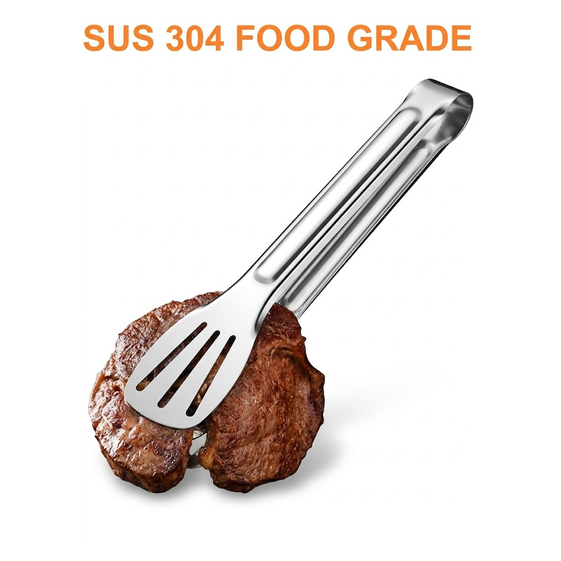 Picture of Stainless Steel Cooking Tong Clip Clamp Accessories Salad Serving Bbq Tools (SUS 304 food grade material)(Silver)