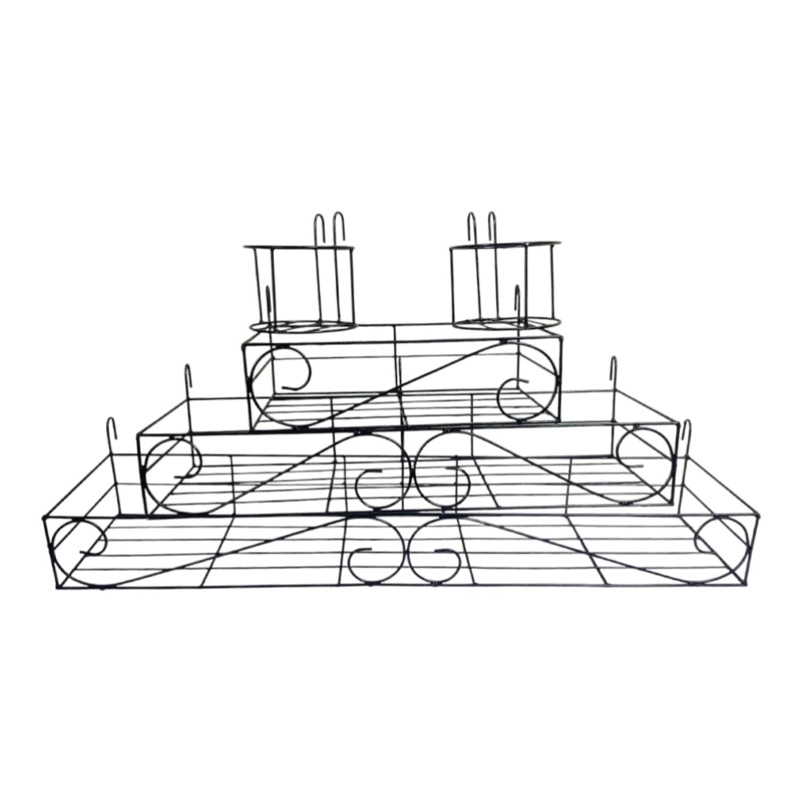 Picture of 5PC Planter Stand Flower Pot Stand For Balcony Living Room Outdoor Indoor Grill Rack 36, 26, 16 Inches(Multicolor)