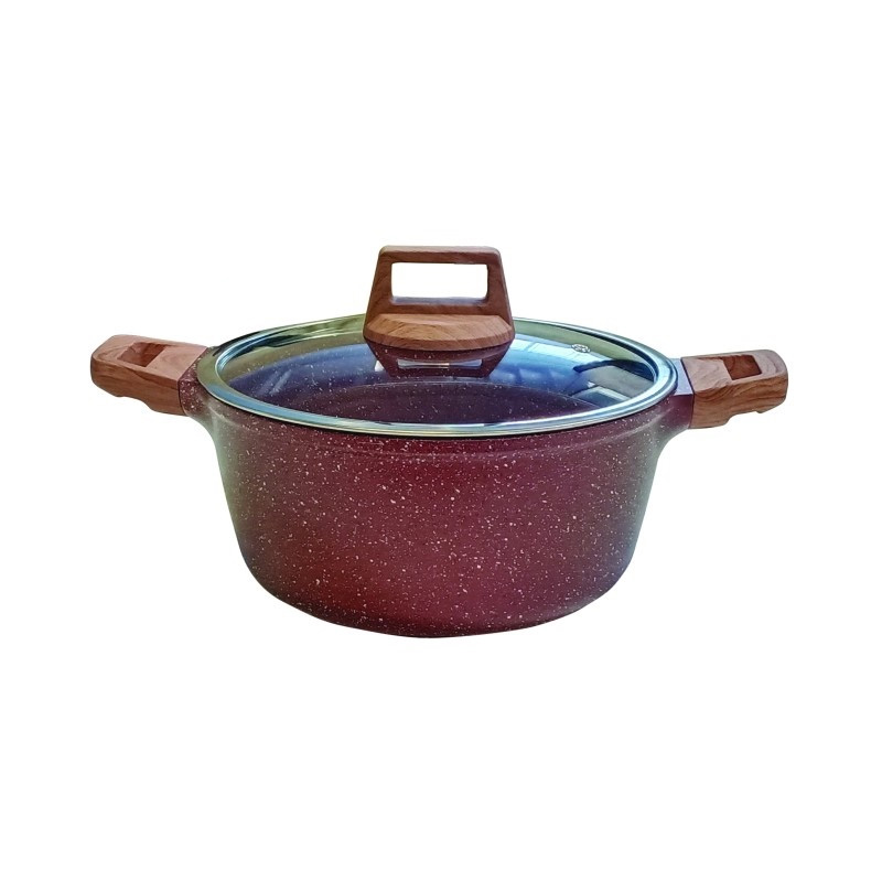 Picture of 26CM MGC Ajnur Marble Sospan or Casserole With Glass Lid(Multicolor)