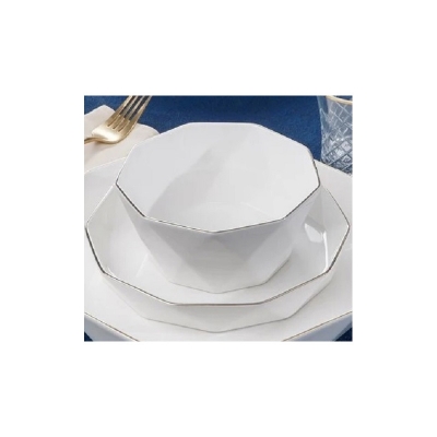 Picture of 7 Pcs Diamond Bowl Set Including Serving Dish , Oven Proof porcelain Ceramic Porcelain Snack Bowl Set,Ceramic Soup & Firni Bati(Multicolor)