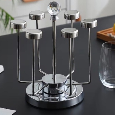 Picture of Stainless Steel Moving Glass Holder - 6 Holder - Silver(Multicolor)