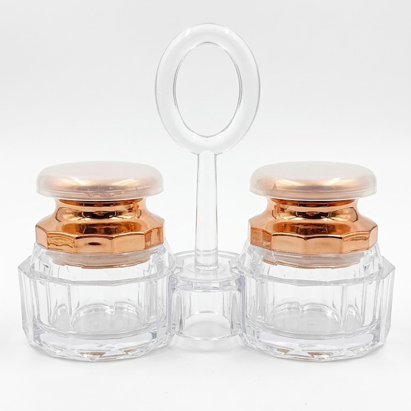Picture of 1 Set Acrylic Salt and Pepper Shakers Set with Tray for Dining Table Used as Namak Dhani, Shaker, Sprinkler, Spices Dispenser for Home, Kitchen and Restaurant(Multicolor)
