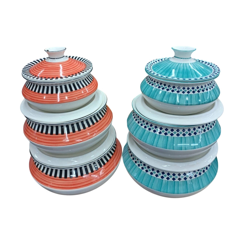 Picture of 1 Set 6PCS Ceramic Curry Bowl / Casserole Dish with Lid(Multicolor)