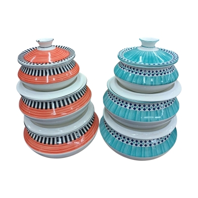 Picture of 1 Set 6PCS Ceramic Curry Bowl / Casserole Dish with Lid(Multicolor)