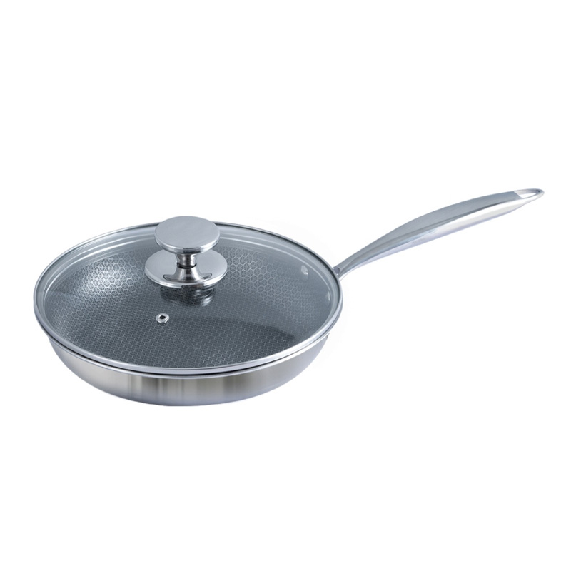 Picture of Kiam 18CM Tri Ply Honeycomb Stainless Steel Fry Pan With Lid INDUCTION BOTTOM(Multicolor)