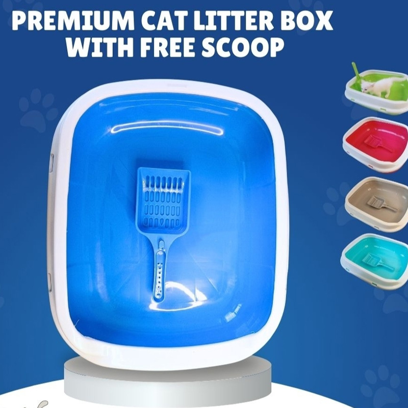 Picture of 1 PC Cat litter box with free scoop, litter tray, Litter & Toilet Boxes(Multicolor,400GM)