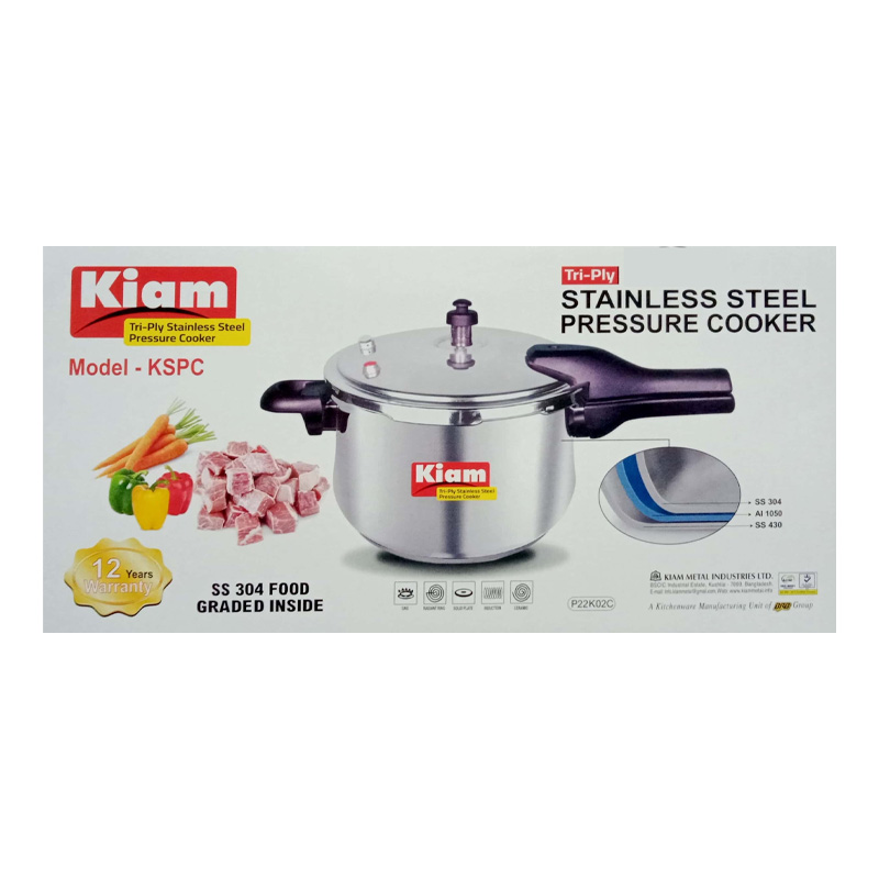 Picture of Kiam Stainless Steel Pressure Cooker KSPC-3.5L (3.5 Liter) WITH INDUCTION BOTTOM(Multicolor)