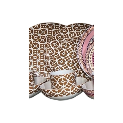 Picture of 24 Pieces Ariane Dinner Set GOLDEN BROWN Design(Multicolor)
