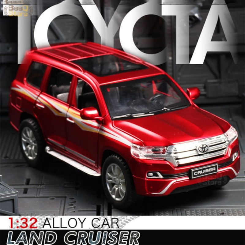 Picture of 1 PC 1:32 Toyota Land Cruiser Diecast Alloy Car Premium Model Vehicle Metal Toy Model Pull back Sound Light(Multicolor)