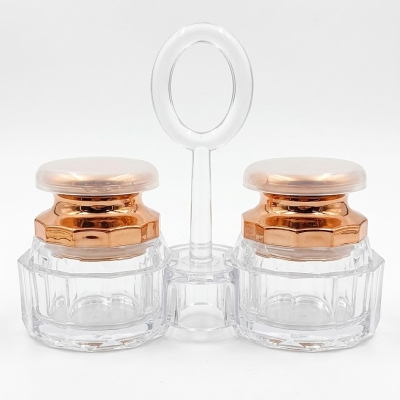 Picture of 1 Set Acrylic Salt and Pepper Shakers Set with Tray for Dining Table Used as Namak Dhani, Shaker, Sprinkler, Spices Dispenser for Home, Kitchen and Restaurant(Multicolor)
