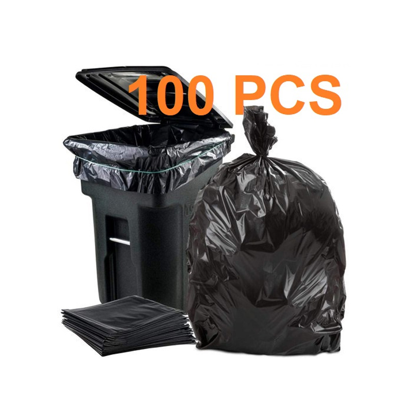 Picture of Black (24" X20") 100PCS Trash Bag / Poly Bag / Garbage Bag / Moyla Felar Bag / Polibag(Multicolor)