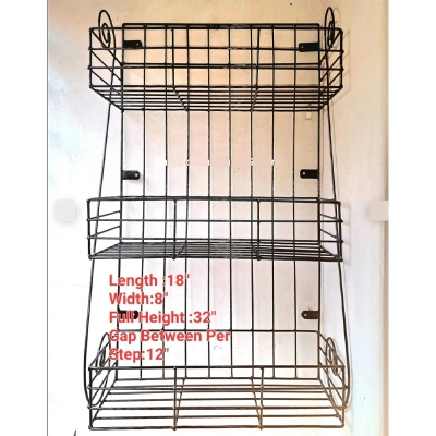 Picture of 1 PC Modern Kitchen Rack 3 Layer, Square Wall Hanging, Easy to Install, Organize Accessories 32 / 8 / 18 Inches(Multicolor)