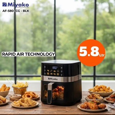 Picture of Miyako 5.8L Air Fryer 580 CG Air Fryer Healthy Cooking Without Oil Fast Cooking Prepare Meal Instantly for Urban Modern Lifestyle(Multicolor)