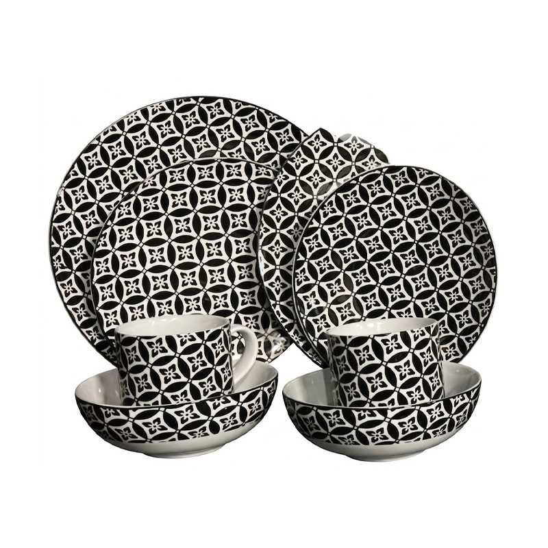 Picture of 24 Pieces Ariane Dinner Set BLACK Design(Multicolor)