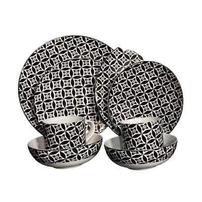 Picture of 24 Pieces Ariane Dinner Set BLACK Design(Multicolor)