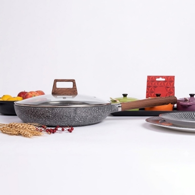 Picture of 26CM MGC Ajnur Marble Frypan With Glass Lid(Multicolor)