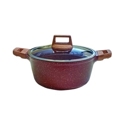 Picture of 36CM MGC Ajnur Marble Sospan or Casserole With Glass Lid(Multicolor)
