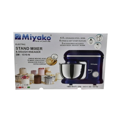 Picture of Miyako Electric Stand Mixer 4.5 Liter | 1800Watt | SM-1519 N(Multicolor)