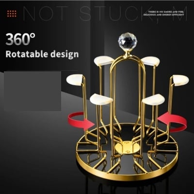 Picture of Stainless Steel Moving Glass Holder - 6 Holder - Golden(Multicolor)