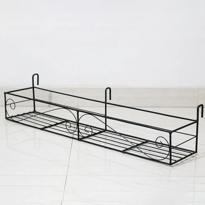 Picture of 1 PC Metal Grill Rack Hanging Planter Pot 26x8x4 Inches(Multicolor)