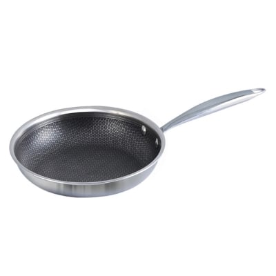 Picture of Kiam Tri Ply Honeycomb Stainless Steel Fry Pan 24CM Without Lid INDUCTION BOTTOM(Multicolor)