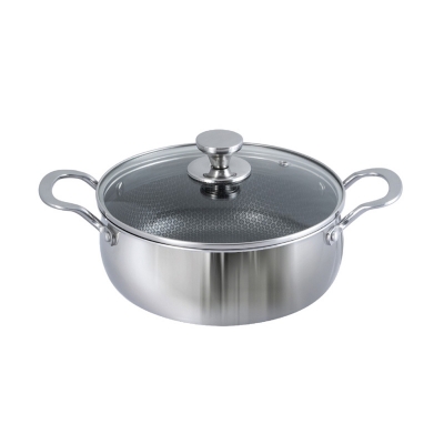 Picture of Kiam 22CM Tri Ply Honeycomb Stainless Steel Belly Casserole INDUCTION BOTTOM(Multicolor)