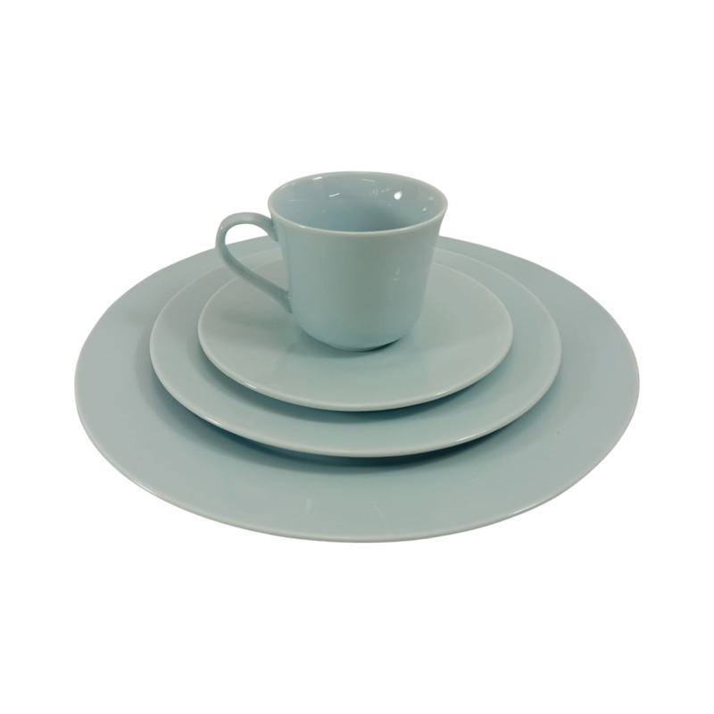 Picture of 36 pieces dinner set for gift and home decoration- 6 Dinner Plates, 6 Half Plates, 1 Rice Dish, 1 Curry serving bowl, 6 Soup Bowl, 6+6 coffee cup + saucer, 1 Tea Pot, 1 Milk Pot, 1 Sugar Pot, 1 Salt Shaker(Multicolor-LBJ34RD)