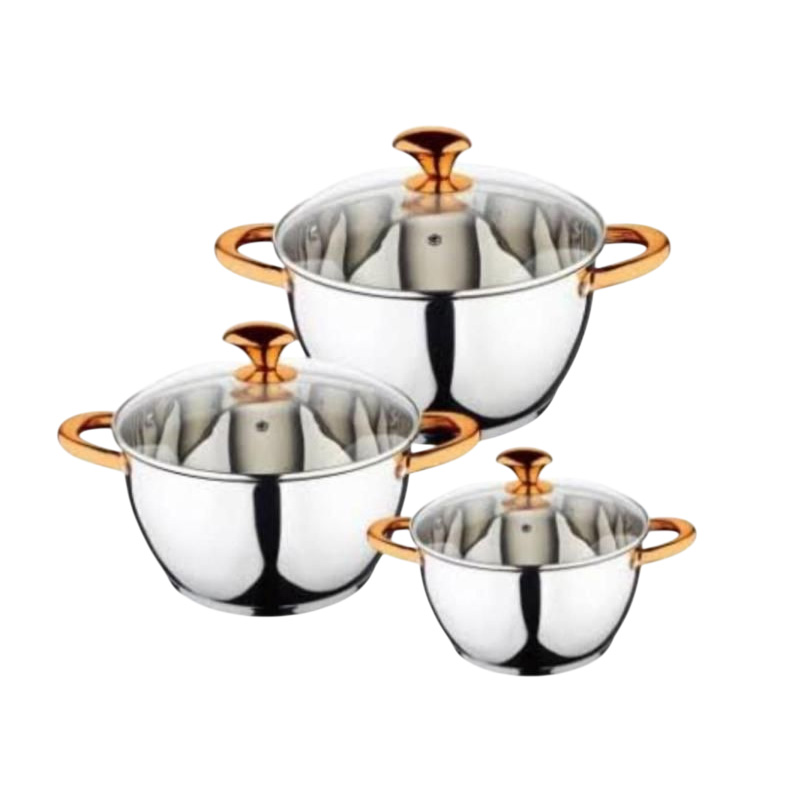 Picture of Kaisa Villa 6 Pcs Stainless Steel Cookware Set with Lid INDUCTION KV-6647(Multicolor)