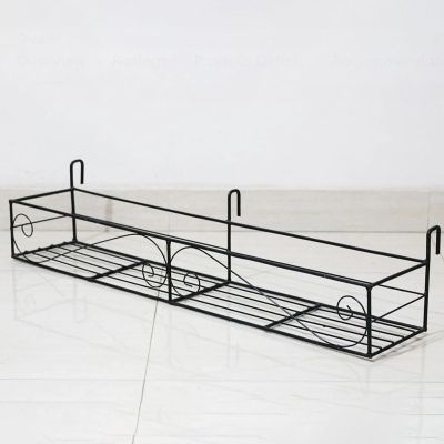 Picture of 1 PC Metal Grill Rack Hanging Planter Pot 26x8x4 Inches(Multicolor)