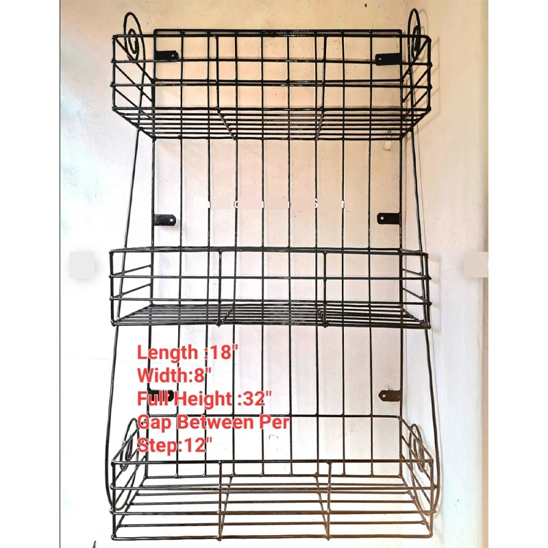 Picture of 1 PC Modern Kitchen Rack 3 Layer, Square Wall Hanger, Easy to Install, Organize Accessories 32 / 8 / 18 Inches(Multicolor)