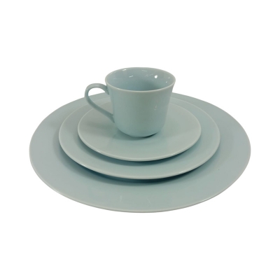 Picture of 36 pieces dinner set for gift and home decoration- 6 Dinner Plates, 6 Half Plates, 1 Rice Dish, 1 Curry serving bowl, 6 Soup Bowl, 6+6 coffee cup + saucer, 1 Tea Pot, 1 Milk Pot, 1 Sugar Pot, 1 Salt Shaker(Multicolor-LBJ34RD)