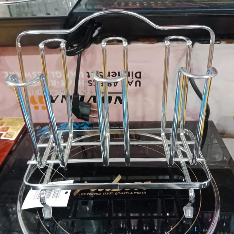 Picture of Rectangular Glass Holder - 6 Holder - Silver(Multicolor)