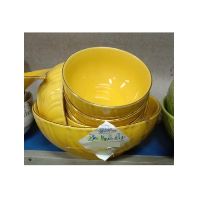Picture of 7 Pcs Noodles Bowl Set Including Serving Dish , Oven Proof porcelain Ceramic Porcelain Snack Bowl Set,Ceramic Soup & Firni Bati(Multicolor)