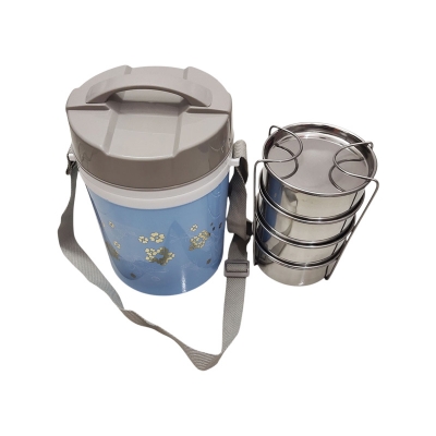 Picture of Kiam Monalisa Steel Hot Tiffin Carrier Lunch Pot - Box - Tiffin Box For Office(Multicolor)