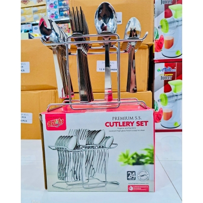 Picture of BRIGHT PREMIUM SS CUTLERY SETS Stainless Steel Cutlery Set  (Pack of 24)(Multicolor)