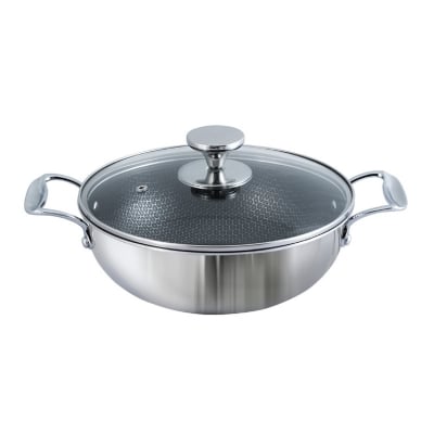 Picture of Kiam Tri Ply Honeycomb 24CM Stainless Steel Karai INDUCTION BOTTOM(Multicolor)