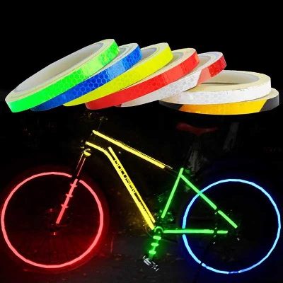 Picture of 4pcs Bicycle_ Bike_Car Styling Reflective Fluorescent Stripe Tape Motorcycle Body Rim Wheel Stripe Stickers Reflective Rim Tape