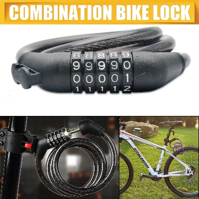 Picture of Cycling Security 5 Digit Combination Password Bike Bicycle Cable Chain Lock - Cycle Accessories