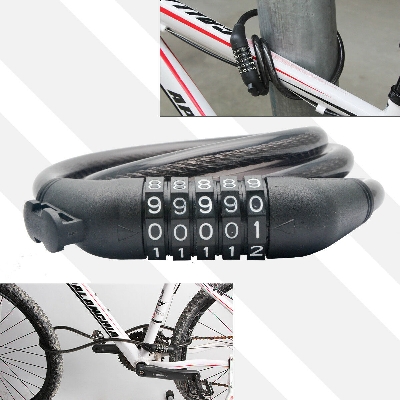 Picture of Cycling Security 5 Digit Combination Password Bike Bicycle Cable Chain Lock - Cycle Accessories