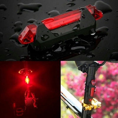 Picture of PORTABLE RECHARGEABLE LED USB MOUNTAIN BIKE TAIL LIGHT TAILLIGHT MTB SAFETY WARNING BICYCLE REAR LIGHT LAMP BICYCLE LIGHT RED - Bike