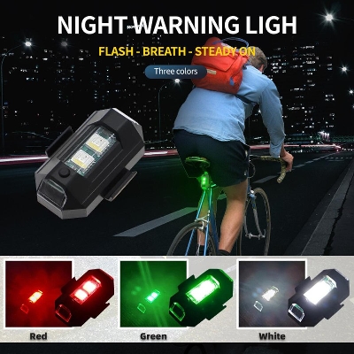 Picture of LED Anti-collision Warning Light USB Bicycle Tail Light 3 Colors Signal Light