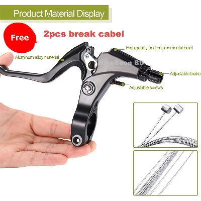 Picture of 2pcs Brake Lever Aluminum Alloy Brake Handles with Bike Brake Cables Wires for Mountain Bike Most Bicycles, Road Bikes