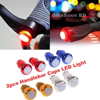 Picture of 2pcs Bike Bicycle Handlebar Caps LED Handle Bar End Plugs Light Safety Lamp