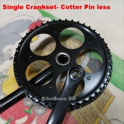 Picture of Bicycle Single Crankset- Cotter Pin less Bicycle Crankset (Black) - for Bicycle