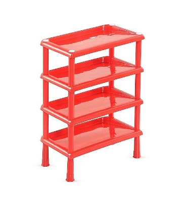 Picture of 100% Plastic Solid RFL Shoe Rack - 4 Step - Red