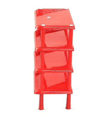 Picture of 100% Plastic Solid RFL Shoe Rack - 4 Step - Red