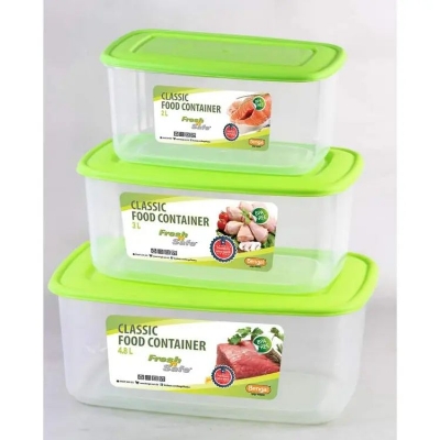 Picture of Plastic Food Storage Container Box With Lids - 3pcs Set 2000ml, 3000ml, 4800ml