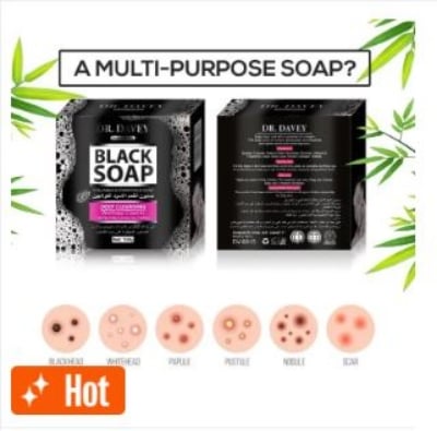 Picture of DR.DAVEY Black Charcoal Soap Cleaning Soap 100g